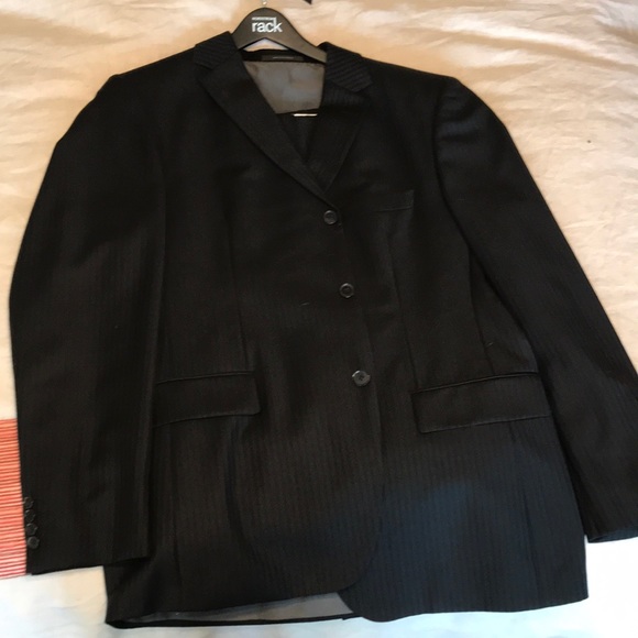 Men’s black pin striped suit